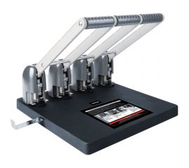 Мощный дырокол BERLINGO Heavy Duty на четыре отверстия 150 листов, черный, с линейкой DDm_15041 