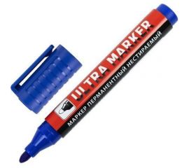 Перманентный маркер BRAUBERG ULTRA MARKER синий, 3.5 мм, с клипом 152206 