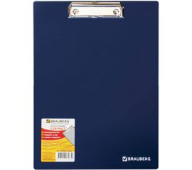 Сверхпрочная доска-планшет BRAUBERG Contract с прижимом А4 313x225 мм, пластик, 1.5 мм, синяя, 223490 