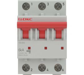 Автоматический модульный выключатель DKC YON MD63 3P 10А D 6kA DKC MD63-3D10-6 