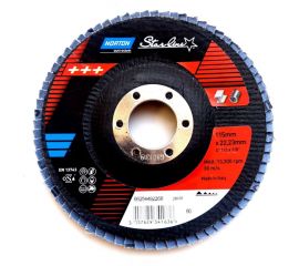 Круг лепестковый Nsl по металлу 115x22 мм, P60 цирконий NORTON 66254492268 