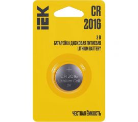 Дисковая литиевая батарейка IEK optima cr2016 (1шт/блистер) ABT-CR2016-OP-L01 