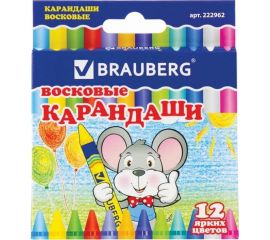 Восковые карандаши BRAUBERG ПИФАГОР 12 цветов 222962 