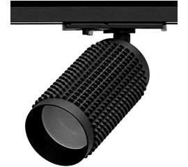 Трековый однофазный светильник truEnergy под лампу GU10, 54x140мм, алюминий, IP20, круг, черный 21113 
