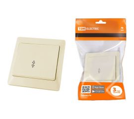 1 клавишный выключатель TDM Ильмень на 2 направления 10А слоновая кость SQ1823-0105 