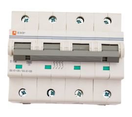 Автоматический выключатель EKF PROxima ВА 47-125, 4P, 100А, D, 15кА, SQ mcb47125-4-100D 
