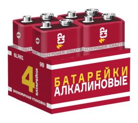 Алкалиновая батарейка CRAZYpower 6LR61 4 шт 5041349 