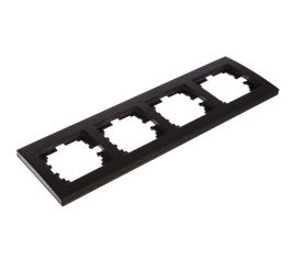 Четырехместная горизонтальная рамка Lezard RAIN со вставкой, черный графит матовый 703-4141-149 