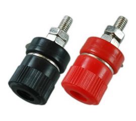 Разъем BANANA гнездо Pro Legend 35 мм пластик на корпус, красный и черный, PL2240 