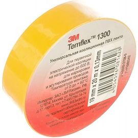 Изолента  ПВХ 3М Temflex 1300 желтая, рулон 19 мм x 20 м 7100080342 