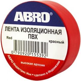 Изолента ABRO 0,18x10 9,1 м красная ET-912-18-10-RED-RW 