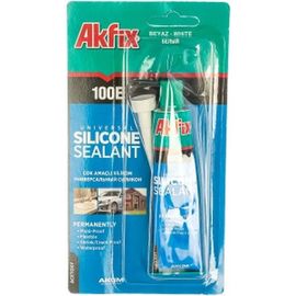 Универсальный силиконовый герметик Akfix 100E белый, 50 мл SA112 