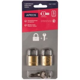Висячий замок APECS PDB-20-20-Blister 2Locks+3Keys 17793 