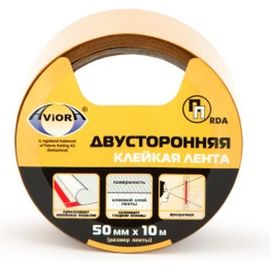 Двусторонняя прозрачная клейкая лента на ПП основе AVIORA 50мм*10м 303-005 