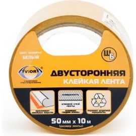 Двусторонняя клейкая лента на ШБ основе AVIORA 50мм*10м белая 303-009 