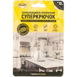 Самоклеящийся прозрачный суперкрючок Aviora 1 шт. 8х8 см 302-170 
