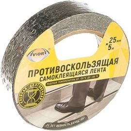 Противоскользящая клейкая лента AVIORA 25ммх5м черная 302-018 