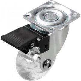Поворотное колесо на площадке с тормозом Brante 35мм полупрозрачный полиуритан 104316 