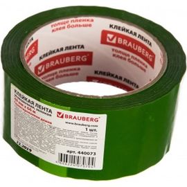 Клейкая лента BRAUBERG 48 мм х 66 м, упаковочная, ЗЕЛЕНАЯ, 45 мкм, 440073 