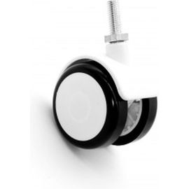 Поворотное колесо Brante D 50 мм на штыре М8 колесо обрезиненное белое/черное 104309 