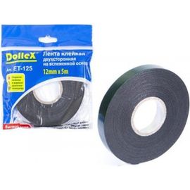 Двухсторонняя лента DolleX 12 мм х 5 м монтажная на вспененной основе ET-125 