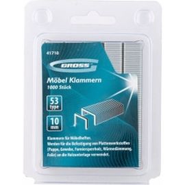 Усиленный скобы для мебельного степлера GROSS 10 мм тип 53 1000 шт 41710 