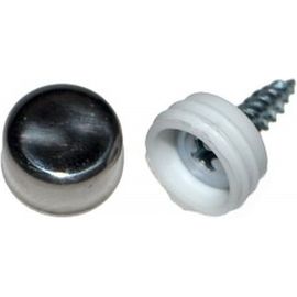 Крепеж номерного знака DolleX с заглушкой-колпачком, хром KNS-01 