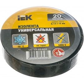 Изолента ПВХ 15мм, 20м, черная IEK ИЭК UIZ-13-10-K02 