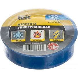 Изолента ПВХ 15мм, 20м, синяя IEK ИЭК UIZ-13-10-K07 