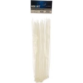 Пластиковый хомут Kroft белый 250мм 100шт. 203051 