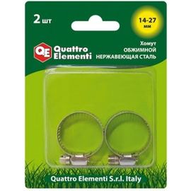 Обжимной хомут QUATTRO ELEMENTI 14-27 мм, нержавеющая сталь 2 шт 772-029 
