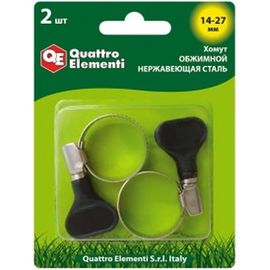 Обжимной хомут QUATTRO ELEMENTI 14-27 мм нержавеющая сталь с ключом 2 шт 772-463 