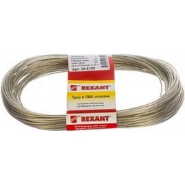 Стальной трос REXANT в ПВХ изоляции d=2.0 мм, моток 20 метров 09-5120 
