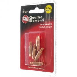 Наконечник токосъемный (5 шт; 0.8 мм; M6x28 мм) QUATTRO ELEMENTI 771-237 