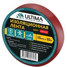 Изоляционная лента ULTIMA ПВХ, цвет красный 1510red 