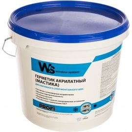 Акриловый герметик WINDOW SYSTEM цвет серый, ведро 7 кг WSoutgrey007 