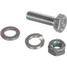 Болт с шестигранной головкой в комплекте с гайкой, шайбой, шайбой пружинной, ЗУБР, МАСТЕР, 303436-06-020 