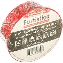 Изолента ПВХ FORTISFLEX 19 ммх0.15 ммх20 м красная 71234 