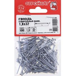 Строительные оцинкованные гвозди Стройбат 1.8х32 мм 0.1 кг 1211021/127820 