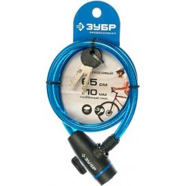 Тросовый замок Зубр ПРОФЕССИОНАЛ 3 ключа в комплекте, длина троса 650мм, d 10мм 37261-65_z01 