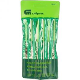 Набор алмазных надфилей 140х50х3, 6шт СИБРТЕХ 158317 