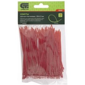 Пластиковые хомуты СИБРТЕХ, 100 * 2,5 мм, красные, 100 шт 45500 