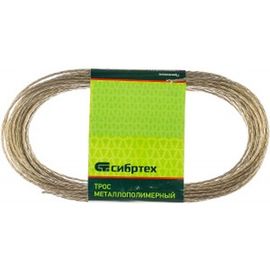 Металлополимерный трос СИБРТЕХ прозрачный ПР-2,0, 47625 