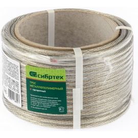 Металлополимерный трос СИБРТЕХ прозрачный ПР-6,0, 476403 