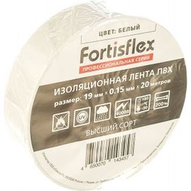 Изолента ПВХ FORTISFLEX 19 ммх0.15 ммх20 м белая 71231 