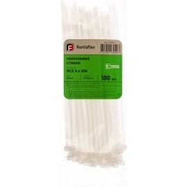 Нейлоновые стяжки FORTISFLEX КСС 4х200 белый 100 штук 49397 