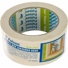 Лента для заклеивания окон Folsen 48ммх66м белая Solvent PP 55мкм 0433948 