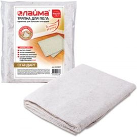 Тряпка для мытья пола ЛАЙМА Стандарт, 80х100 см, плотность 190 г/м2, ХПП, 100% хлопок 600837 