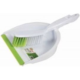 Совок для мусора со щеткой-сметкой ЛЮБАША пластик, резиновая кромка 603615 