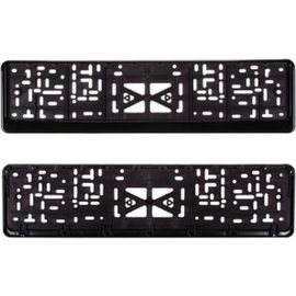 Рамка для номера SKYWAY пластмассовый, с защелкой, черная, без надписи, полированная S04102003 